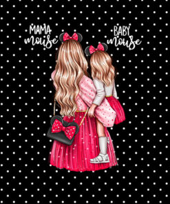 Panel welur mama baby mouse blondynka kropki czarny