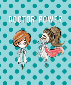 Panel welur doctor power miętowe kropki