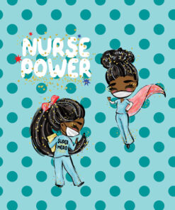 Panel welur nurse power miętowe kropki