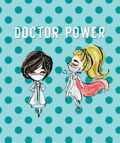 Panel welur doctor power miętowe kropki 2