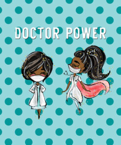 Panel welur doctor power miętowe kropki 3