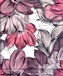 Alternative view of Tkanina wodoodporna delikatne rysowane kwiaty magnolii