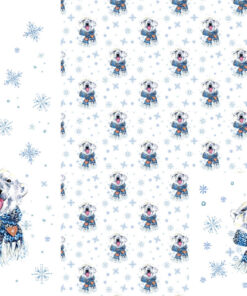 Panel śpiworkowy 155x120 miś polarny i śnieżki