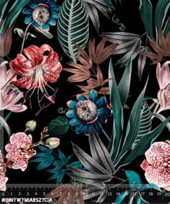 Alternative view of Tkanina wodoodporna ogród botaniczny tropikalne liście protea i orchidea