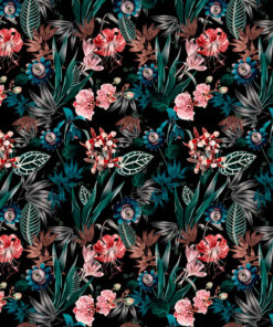 Tkanina wodoodporna ogród botaniczny tropikalne liście protea i orchidea - obrazek 3