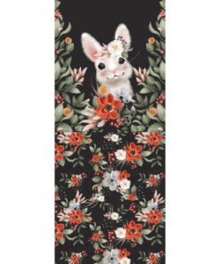 Panel 42x100cm królik w kwiatach