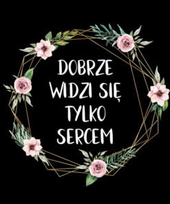 Panel welur dobrze widzi się tylko sercem in garden czarny