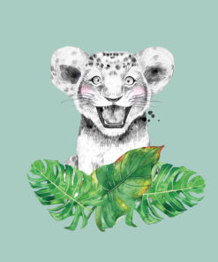Panel welur lion baby animals 1