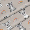 Tkanina wodoodporna baby animals zwierzęta i tęcza duży