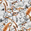 Tkanina wodoodporna konie jeździectwo biały duży