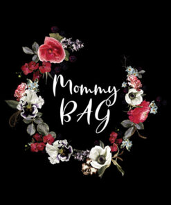 Panel wodoodporny mommy bag eleganckie bukiety czarny