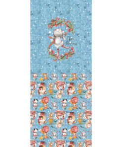 Panel 42x100cm święta królik Merry Christmas