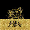 Panel welur baby lion gold lew