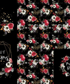 Panel śpiworkowy 155x120 cm sweet drams eleganckie bukiety czarny