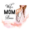 Panel dzianina wife mom boss coffee