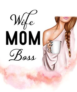 Panel welur wife mom boss coffe