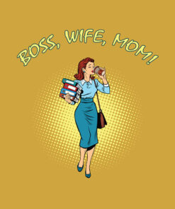 Panel dzianina boss, wife, mom