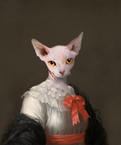 Panel sztuczna skóra kot sfinks kobieta portret