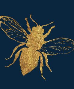 Panel sztuczna skóra złota pszczoła gold foil granat do plastry miodu granatowe złote