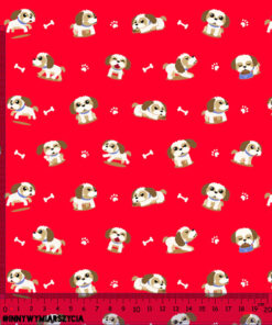 Alternative view of Tkanina wodoodporna shih tzu łapki i kości czerwony