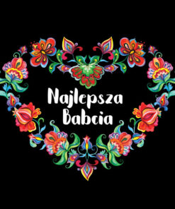 Panel wodoodporny najlepsza babcia folk czarny