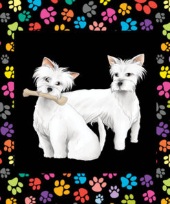 Panel welur white terrier westie łapki