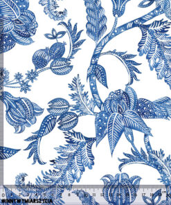 Alternative view of Ortalion wodoodporny eleganckie niebieskie kwiaty batik 2