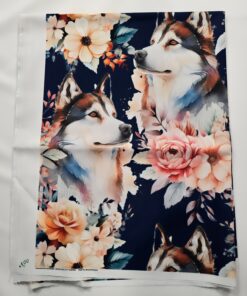 Tkanina wodoodporna pies husky watercolor duży 1mb 1gatunek