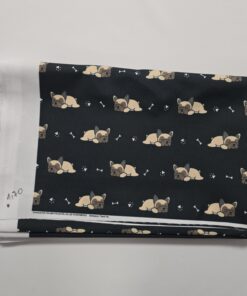 Tkanina wodoodporna buldogi francuskie i kości czarny 1,7mb 1gatunek