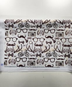 Tkanina wodoodporna hipster wąsy muszki okulary 0,5mb 1gatunek