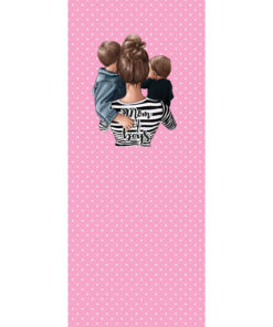 Panel 42x100cm super mama chłopcy biały kropki różowy