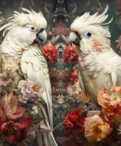 Panel welur egzotyczne ptaki papugi