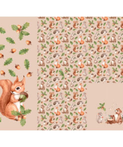 Panel śpiworkowy 155x120cm urocze leśne zwierzątka 2