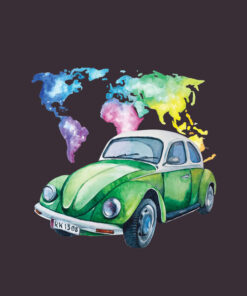 Panel wodoodporny auto i mapa watercolor 4