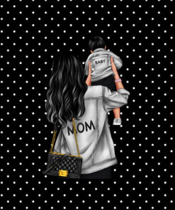Panel wodoodporny boy mom mama i syn brunet 5