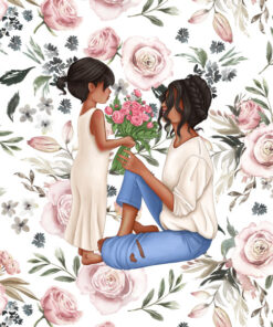 Panel dzianina girl mom mama i córka light rose 1