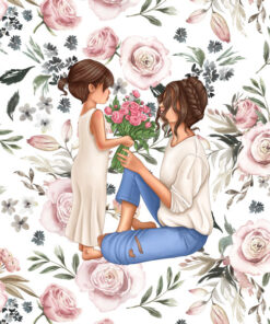 Panel dzianina girl mom mama i córka light rose 4