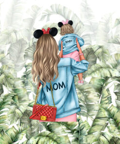 Panel wodoodporny girl mom mama i córka blond liście 2
