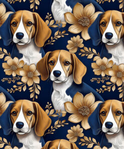 Welur tapicerski psy beagle 11