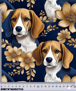 Welur tapicerski psy beagle 11 - obrazek 2