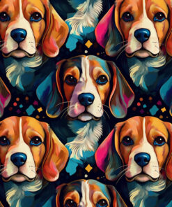 Welur tapicerski psy beagle 13