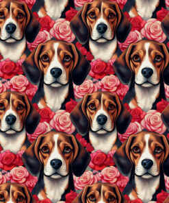 Welur tapicerski psy beagle 14