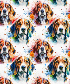 Welur tapicerski psy beagle 15