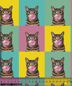 Alternative view of Welur tapicerski bubble gum cats