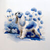 Panel welur niebieska nostalgia cavalier king charles spaniel 22