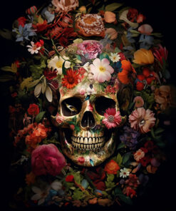 Panel welur czaszka sugar skull 2