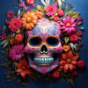 Panel welur czaszka sugar skull 4