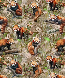 Welur tapicerski czerwone pandy 5
