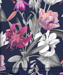 Alternative view of Tkanina wodoodporna eleganckie lilie i tulipany 4