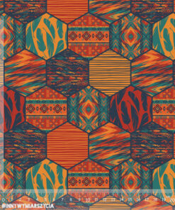 Alternative view of Ortalion wodoodporny heksagony plastry miodu folk indiański 4